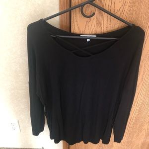 Boutique black criss cross top